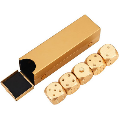 5 tk värviline alumiiniumsulamist metallist täringukarp, ruudukujuline 16 mm ümmargune nurk, kvaliteetne butiiktäringu peopeokkeri mängukomplekt