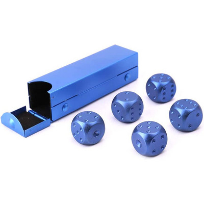 5 tk värviline alumiiniumsulamist metallist täringukarp, ruudukujuline 16 mm ümmargune nurk, kvaliteetne butiiktäringu peopeokkeri mängukomplekt