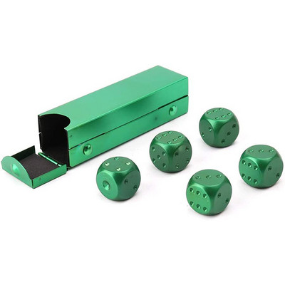 5 tk värviline alumiiniumsulamist metallist täringukarp, ruudukujuline 16 mm ümmargune nurk, kvaliteetne butiiktäringu peopeokkeri mängukomplekt