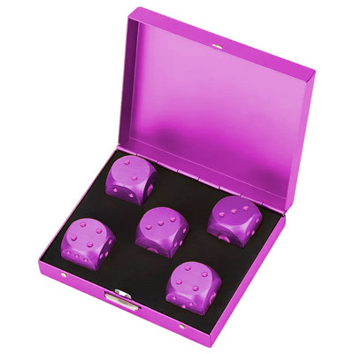 5 tk värviline alumiiniumsulamist metallist täringukarp, ruudukujuline 16 mm ümmargune nurk, kvaliteetne butiiktäringu peopeokkeri mängukomplekt