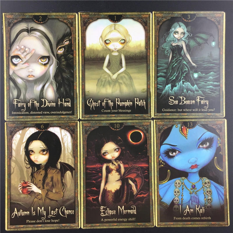 Tarot kártyák Teljes angol árnyék és fény Oracle Tarot kártya útmutatóval tizenéveseknek, gyerekeknek szóló társasjátékokkal
