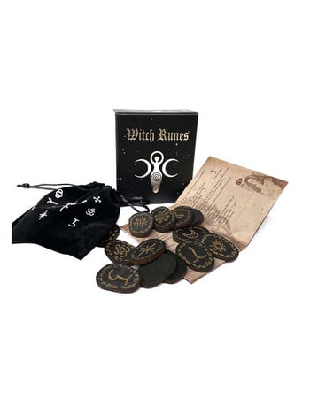 Witch Altar Runes Wicca Accessories Altar Rune Stones Witches Runes fortunetelling Stones Σετ μαντείας Rune Witch