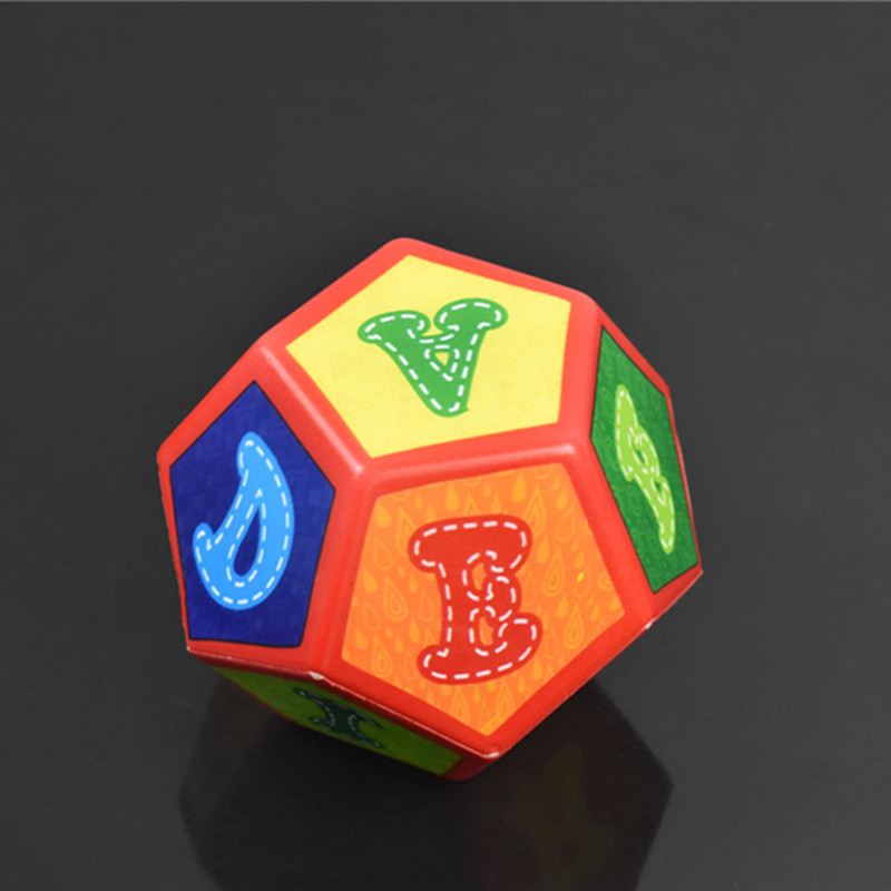 Μεγάλα ζάρια PU 1 τεμάχιο/Μαλακά και ελαστικά παιχνίδια Έγχρωμα συμπαγή ζάρια 12 πλευρών Στερεοσκοπικά γνωστικά διασκεδαστικά στηρίγματα σε στυλ αριθμού