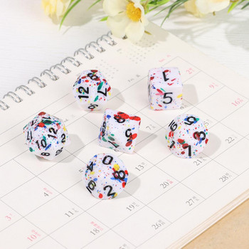 7 бр./комплект за TRPG DND Glitter Polyhedral Gift Iidescent Dice Set Dices Game Accessory
