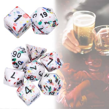 7 τεμάχια/Σετ για TRPG DND Glitter Polyhedral Gift Iidescent Dice Set Dices Αξεσουάρ παιχνιδιού