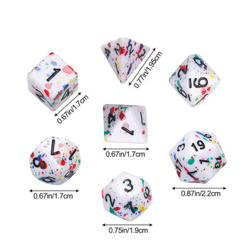 7 бр./комплект за TRPG DND Glitter Polyhedral Gift Iidescent Dice Set Dices Game Accessory