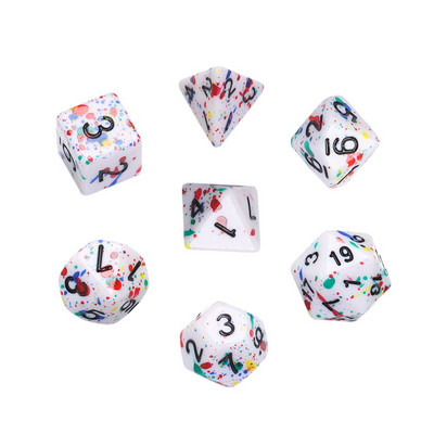 7 tk/komplekt TRPG jaoks DND Glitter Polyhedral Gift Iidescent täringukomplekt Täringud mängutarvikud