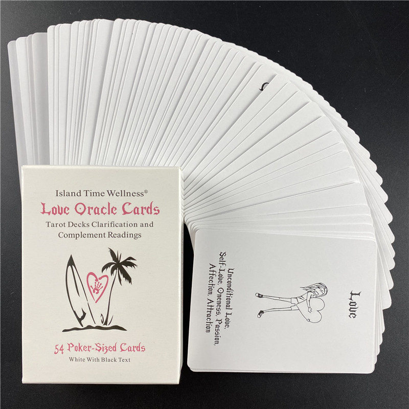 Fehér színű Oracle kártyák Tarot-pakliok Tisztázó és kiegészítendő olvasmányok pakli kulcsszavas játékokkal