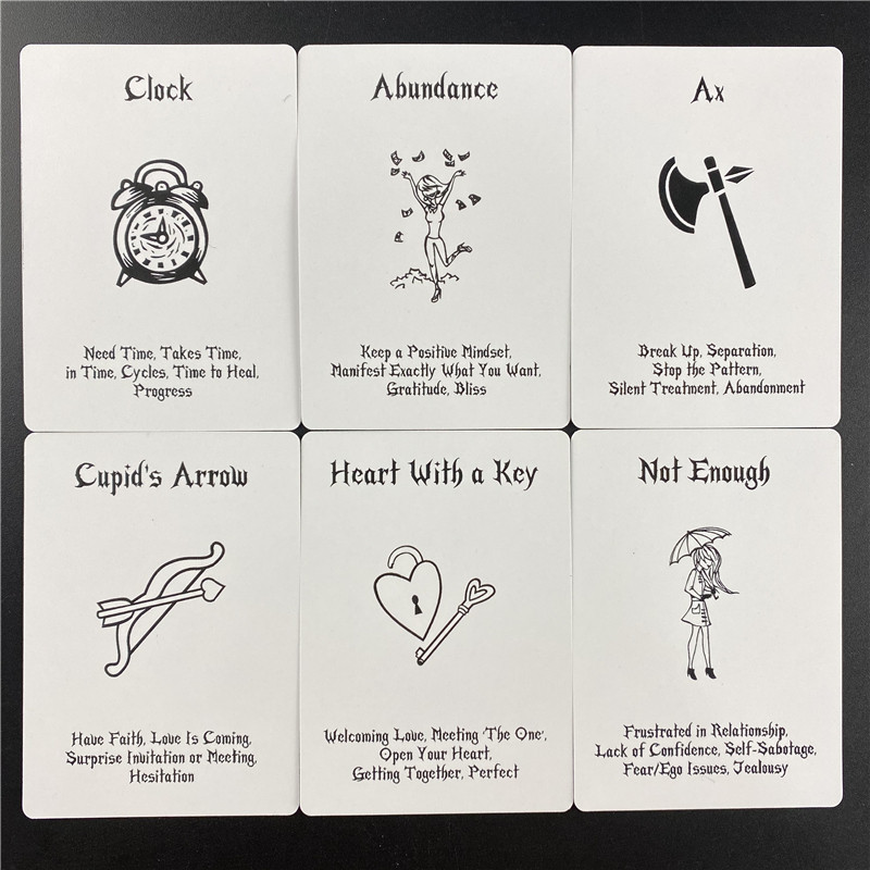 Fehér színű Oracle kártyák Tarot-pakliok Tisztázó és kiegészítendő olvasmányok pakli kulcsszavas játékokkal