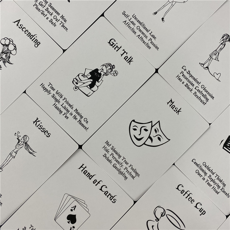 Fehér színű Oracle kártyák Tarot-pakliok Tisztázó és kiegészítendő olvasmányok pakli kulcsszavas játékokkal