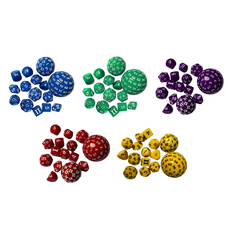 15 tükki D100 D60 D30 D24 D20 D16 D12 D10 D8 D7 D5 D4 Mitmepoolne täringumäng Rollimäng RPG-mäng Täringumäng lauamängude jaoks