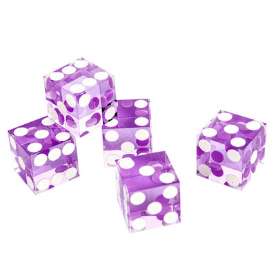 Precizie de 19 mm, acrilic, transparent, cu șase fețe, D6 Casino pentru colțuri drepte ascuțite 5 buc.