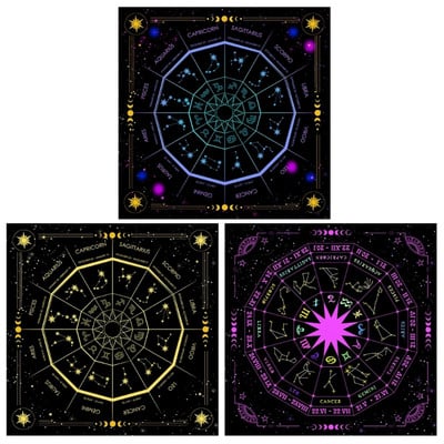 50/60/75 cm kvadrātveida flaneļa Tarot altāra audums Kāršu galda spēle Astroloģija Orākuli Pad Galda pārklāji Kāršu paklājiņš Zīlēšana galdauts