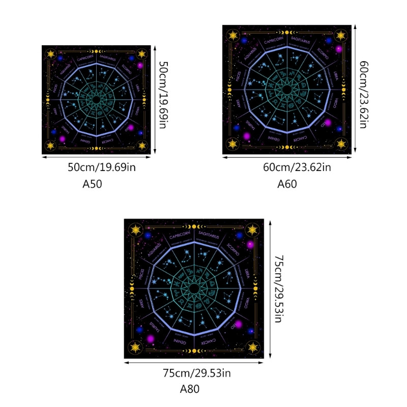 50/60/75 см квадратна фланела Таро олтар кърпа карта настолна игра астрология оракули подложка калъфи за маса карти мат гадателска маса