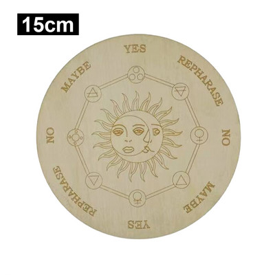 Dreamy Ξύλινη σανίδα εκκρεμούς με Moon Star Divination Energy Carven Πιάτο Θεραπείας Διαλογισμού Βωμού