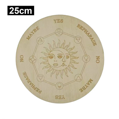Dreamy Ξύλινη σανίδα εκκρεμούς με Moon Star Divination Energy Carven Πιάτο Θεραπείας Διαλογισμού Βωμού