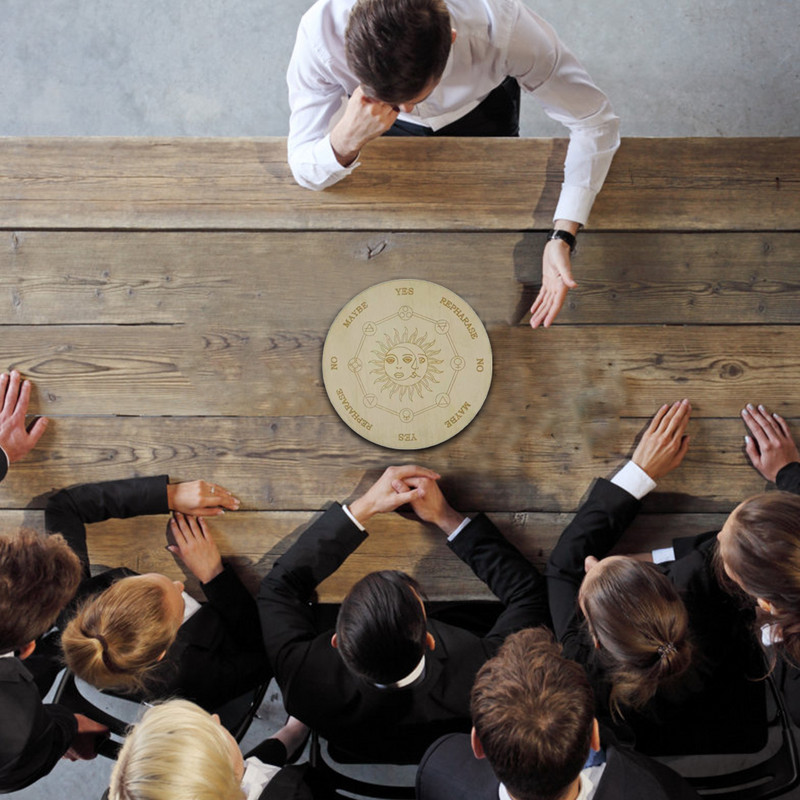 Dreamy Ξύλινη σανίδα εκκρεμούς με Moon Star Divination Energy Carven Πιάτο Θεραπείας Διαλογισμού Βωμού