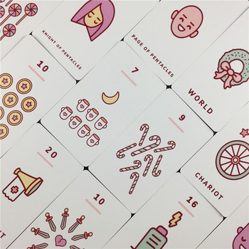 Kawaii Tarot Cards Сладки детски карти за настолни игри Пълен английски PDF Семейни партита Игри с карти за маса