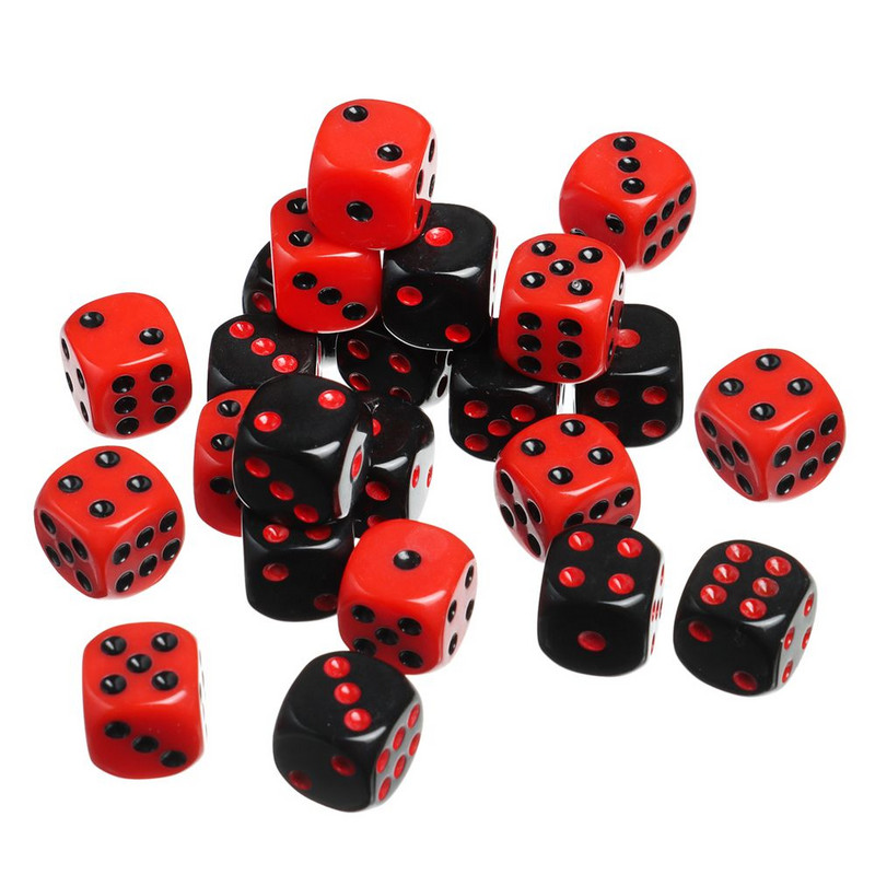 24 τεμάχια/σετ 16 χιλιοστών παιχνίδι δώρου Επιτραπέζιο παιχνίδι Διασκέδαση Ακρυλικά ζάρια