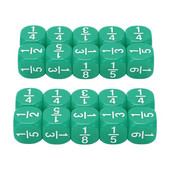 20 komada 6-strane matematičke kockice za razlomke, zaobljene kockice za razlomke, set kockica za učenje, zelena