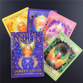 Кристални ангелски карти Оракул Издръжливи модни карти Таро с красива картина