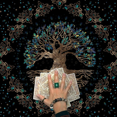 Forma pătrată Pendul Divinație Altar Față de masă Joc de masă Tarot Pad Rune Față de masă Astrologie Oracole Covoraș pentru jocuri de masă
