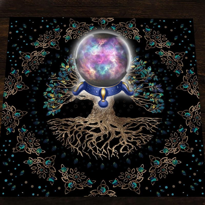 Forma pătrată Pendul Divinație Altar Față de masă Joc de masă Tarot Pad Rune Față de masă Astrologie Oracole Covoraș pentru jocuri de masă