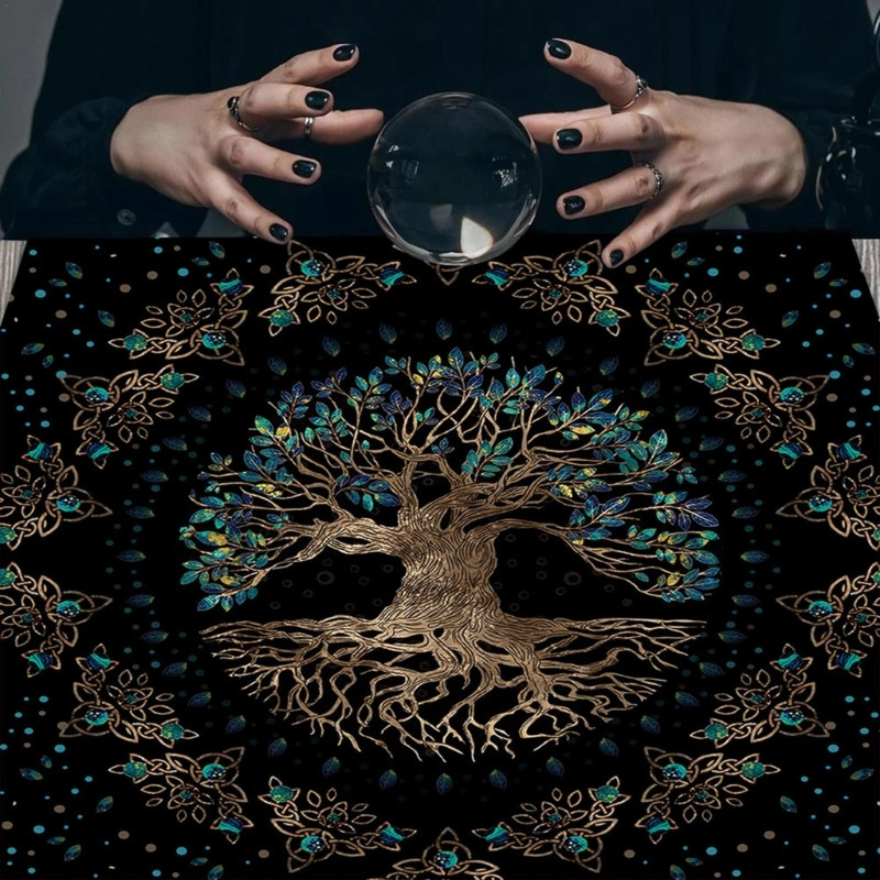 Forma pătrată Pendul Divinație Altar Față de masă Joc de masă Tarot Pad Rune Față de masă Astrologie Oracole Covoraș pentru jocuri de masă