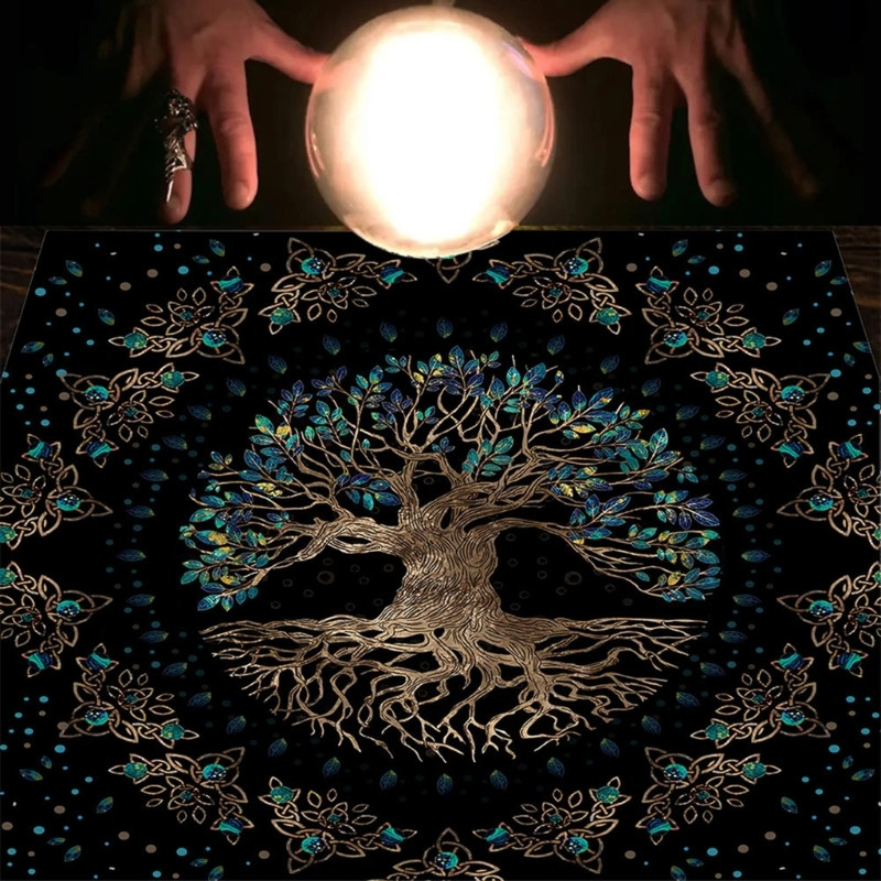 Forma pătrată Pendul Divinație Altar Față de masă Joc de masă Tarot Pad Rune Față de masă Astrologie Oracole Covoraș pentru jocuri de masă