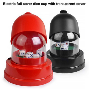 Комплект чаши Cube Roller Cup с 5 кубчета Пълно покритие Автоматични реквизити за игра на късмет за коледно парти Бар KTV Черен