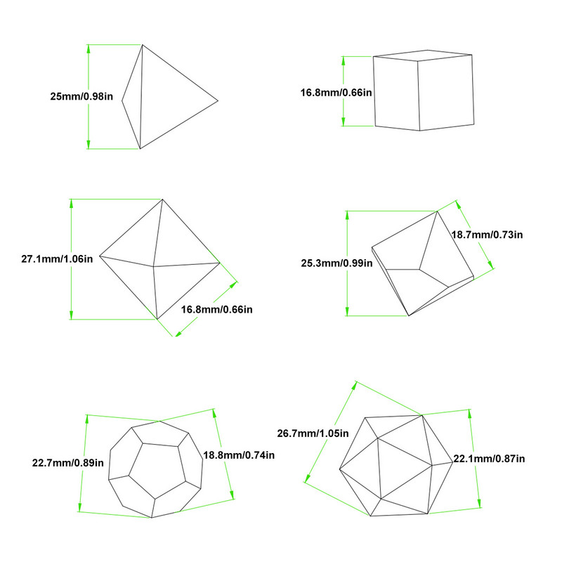 7 tk helendavad täringud kaasaskantav pidu, 6-poolne noctilucent lõbus mängutäringukomplekt DND-mängu jaoks helendavad täringud joogiriistad
