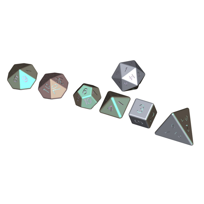 7 tk helendavad täringud kaasaskantav pidu, 6-poolne noctilucent lõbus mängutäringukomplekt DND-mängu jaoks helendavad täringud joogiriistad