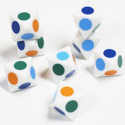 8 τεμ./σετ 2023 Εξωτερικό εμπόριο Νέο προϊόν Ζάρια εκτύπωσης λευκής κουκκίδας 8 όψεων D8 16mm