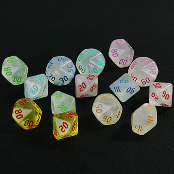 D10% Dice Set 10PCS for DND 10 Sided Dice Multi-sided Games Dices Desktop Polyhedral Set, for Role Playing Game