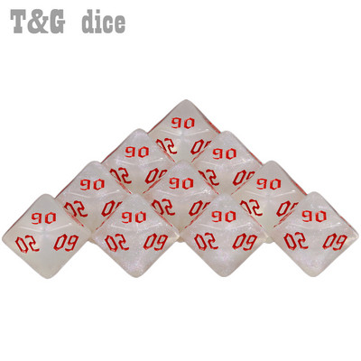 D10% kockakészlet 10 DB DND 10 oldalú kocka többoldalas játékokhoz. Kocka asztali sokszögű készlet, szerepjátékhoz