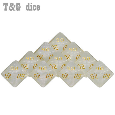 D10% kockakészlet 10 DB DND 10 oldalú kocka többoldalas játékokhoz. Kocka asztali sokszögű készlet, szerepjátékhoz