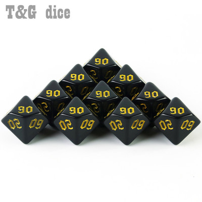 D10% kockakészlet 10 DB DND 10 oldalú kocka többoldalas játékokhoz. Kocka asztali sokszögű készlet, szerepjátékhoz