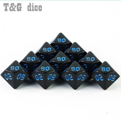 D10% kockakészlet 10 DB DND 10 oldalú kocka többoldalas játékokhoz. Kocka asztali sokszögű készlet, szerepjátékhoz