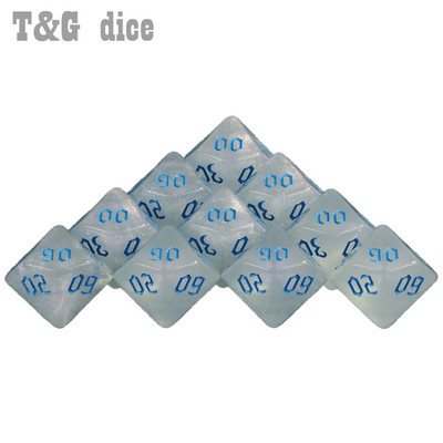 D10% kockakészlet 10 DB DND 10 oldalú kocka többoldalas játékokhoz. Kocka asztali sokszögű készlet, szerepjátékhoz