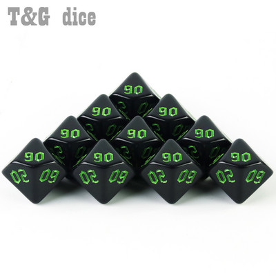 D10% kockakészlet 10 DB DND 10 oldalú kocka többoldalas játékokhoz. Kocka asztali sokszögű készlet, szerepjátékhoz