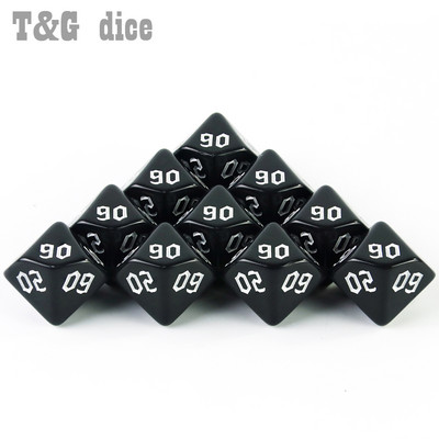 D10% kockakészlet 10 DB DND 10 oldalú kocka többoldalas játékokhoz. Kocka asztali sokszögű készlet, szerepjátékhoz