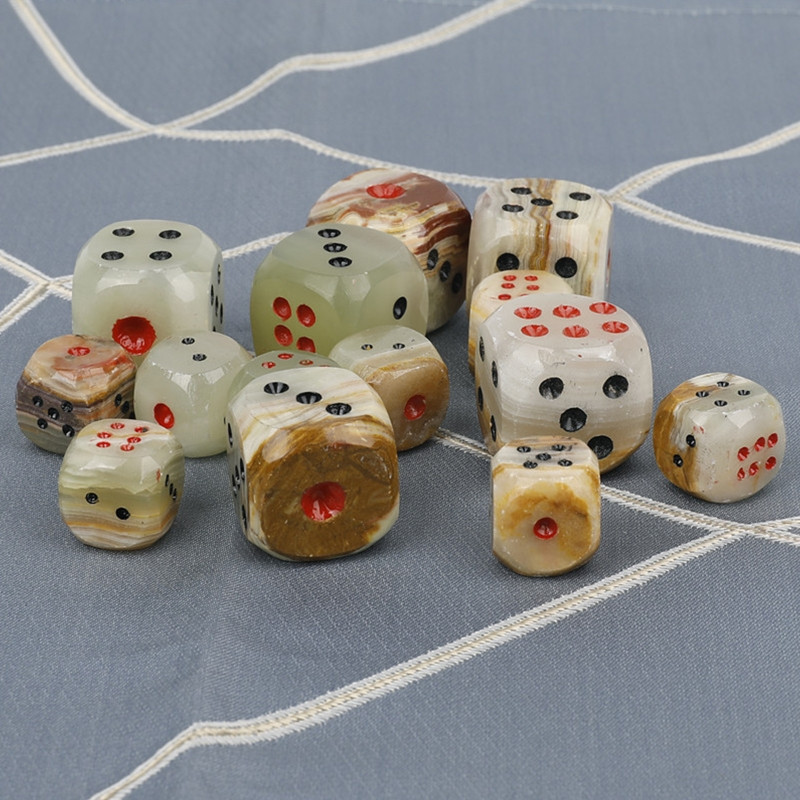 Kézzel készített kocka dísz művészi tekercs játék kézműves ásványi kőzet termék