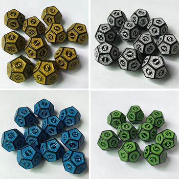 10 бр. Glitter 12 Sided Polyhedral Table Game Dice d12 Dice for Math Dice Games Kit Acrylic Dices For Board Party Game Аксесоар