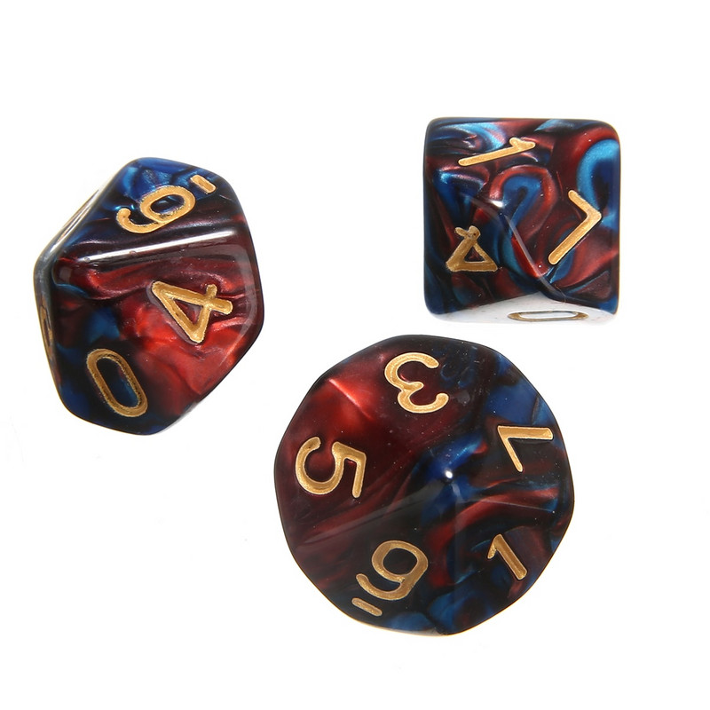 10 tk sünnipäevapidude lauamäng Naljakad täringud, 16 mm must punane mitmetahuline D10 küljega täring jaemüügiks