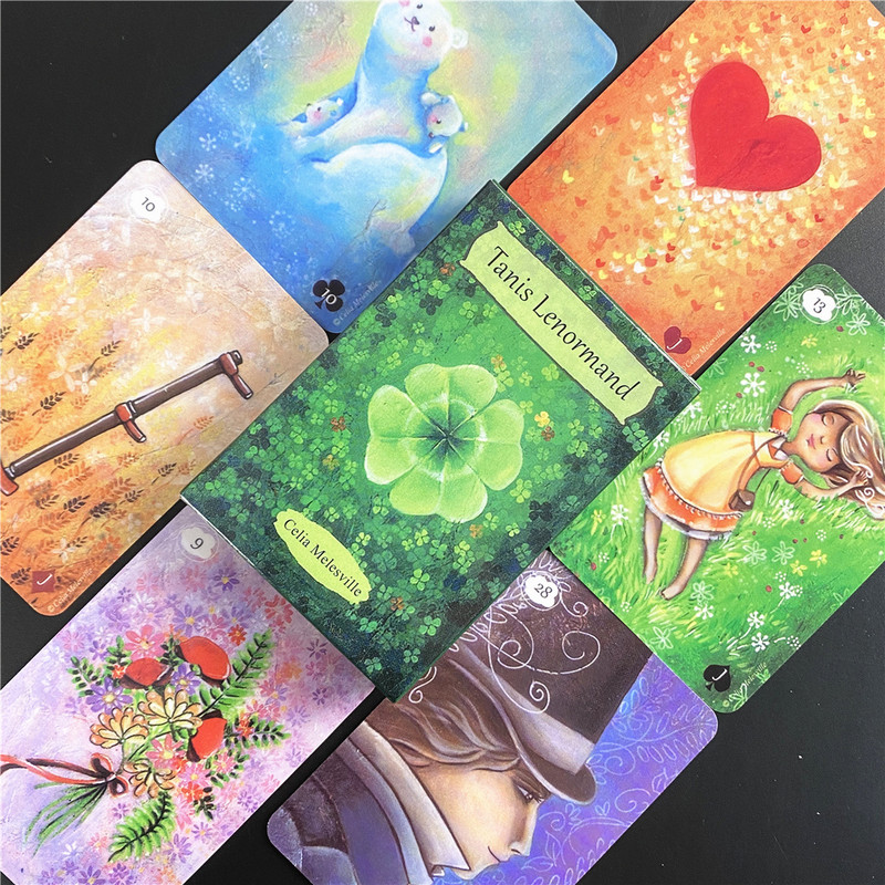 Scrying Ink Lenormand е тесте 36 карти с джобен размер колода Таро и карти Таро Оракул