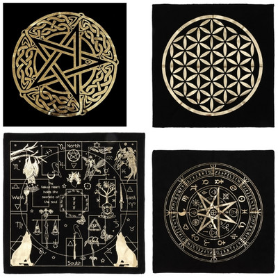 49x49cm Tarot Table Altar Cloth Metaphysical Board Game Mat Pendulum Divination Altar Tablecloth Board Game Card Pad