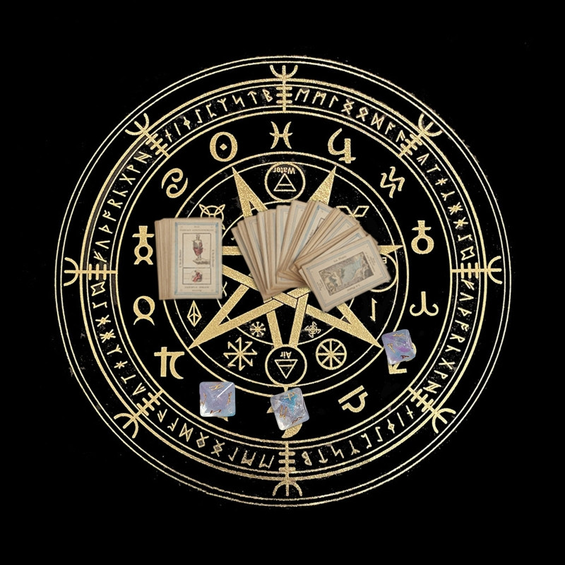 49x49cm Tarot asztali oltárterítő metafizikai társasjáték szőnyeg Inga jóslás oltár asztalterítő társasjáték kártyalap
