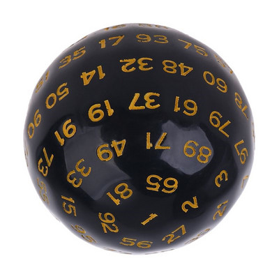 1 tk 40 mm akrüül, 100 küljega D100 ümmargused täringud, roheline/sinine/valge/kollane/punane mitmetahuline numbritäring lauamängu jaoks