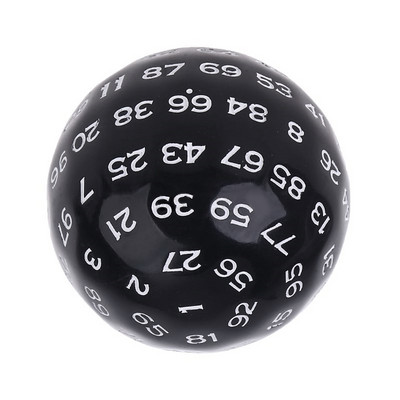 1 tk 40 mm akrüül, 100 küljega D100 ümmargused täringud, roheline/sinine/valge/kollane/punane mitmetahuline numbritäring lauamängu jaoks