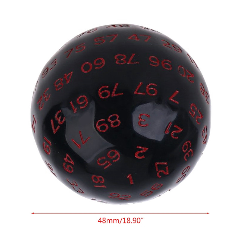 1 buc 40 mm acrilic 100 fețe D100 zaruri rotunde verde/albastru/alb/galben/roșu zaruri cu numere poliedrice pentru joc de masă